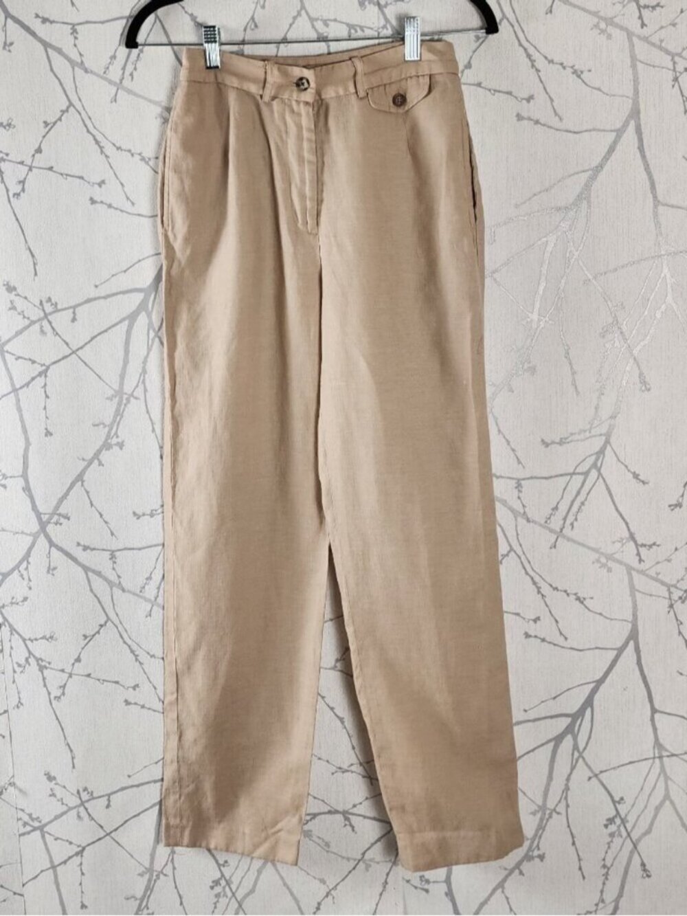 Episode on Excursion Beige 55% Linen High Rise Trousers